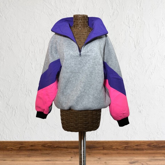 Vintage Sweaters - Vintage Half Zip Fleece Sweater